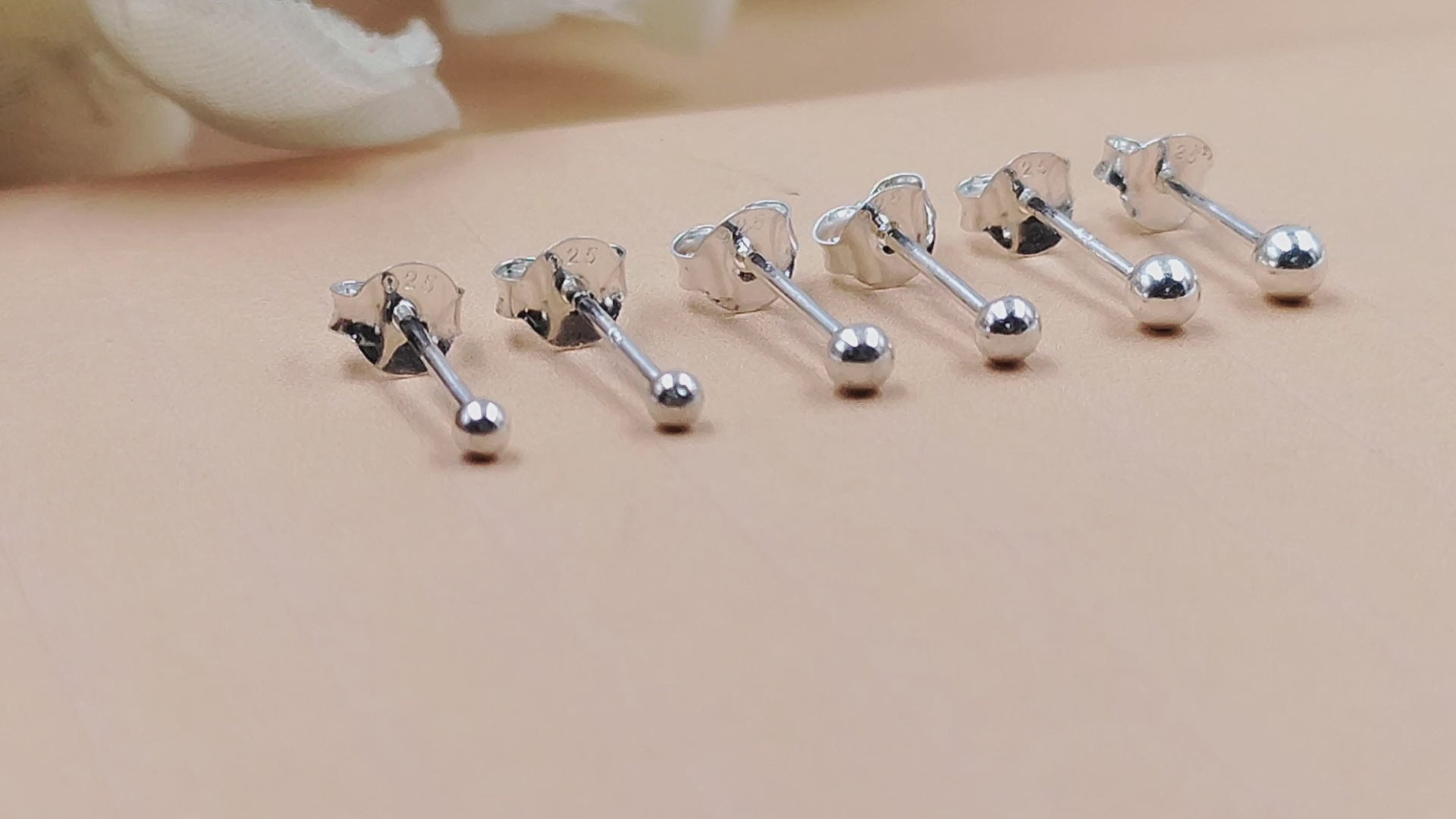 Solid Silver Round Ball Shape Stud Earrings Very tiny Little Stud Earrings Classic Minimal Art Handmade Gift 925 Silver Gift for her