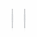 925 Sterling Silver CZ Linear Drop Earrings Sparkly Minimalist Jewelry