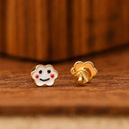 AMONROO® 925 Silver Jewellery for Women - 925 Sterling Silver Smiley Cloud Enamel Stud Earrings, Fashion Jewellery, Gift for Women | 925 Stamp, Warranty & Authenticity Certificate