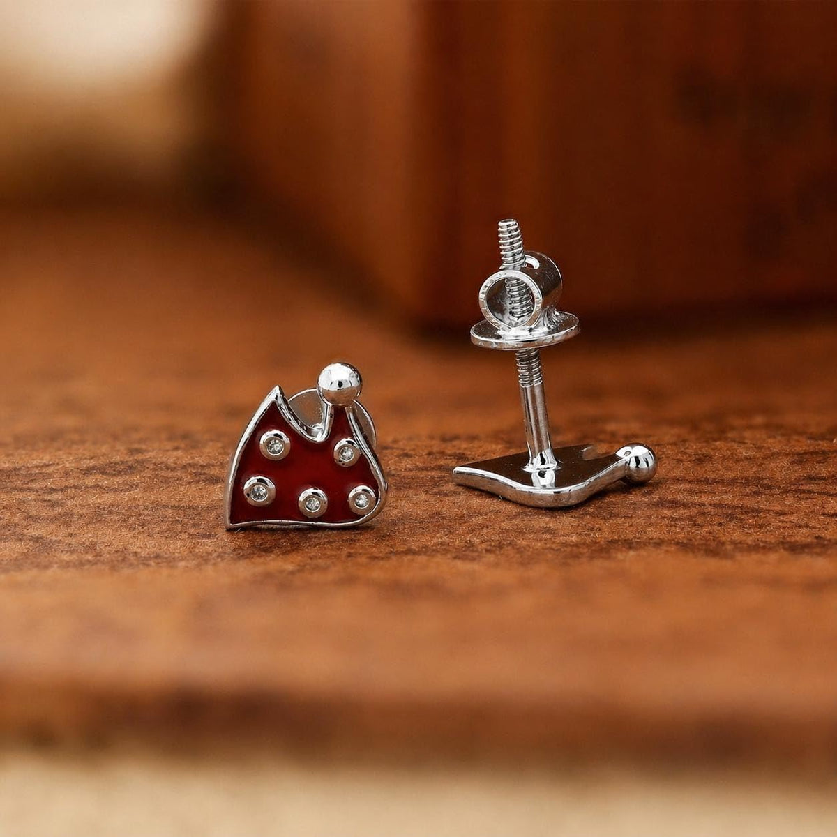 AMONROO® 925 Silver Jewellery for Women - 925 Sterling Silver Santa Hat Enamel Stud Earrings, Red Christmas Earrings, Festive Gift | 925 Stamp, Warranty & Authenticity Certificate
