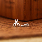 AMONROO® 925 Silver Jewellery for Women - 925 Sterling Silver Scissors Comb Stud Earrings, Hairdresser Earrings, Salon Jewellery Gift | 925 Stamp, Warranty & Authenticity Certificate