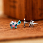 AMONROO® 925 Silver Jewellery for Women - 925 Sterling Silver Turtle Colourful Enamel Stud Earrings, Animal Jewellery Gift | 925 Stamp, Warranty & Authenticity Certificate
