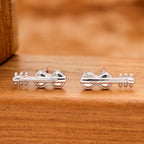 925 Silver Violin Stud Earrings Music Inspired Jewelry for Women & Girls