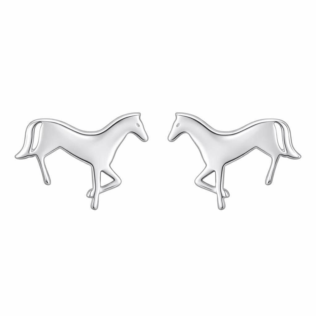 AMONROO® 925 Silver Jewellery for Women - 925 Sterling Silver Horse Stud Earrings, Horse Design Earrings, Equestrian Jewellery Gift | 925 Stamp, Warranty & Authenticity Certificate