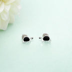 925 Sterling Silver Turtle Stud Earrings, Black Enamel Sea Turtle Earrings, Cute Animal Studs, Minimalist Ocean Jewelry Gift