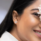 925 Silver Flower Stud Earrings Dainty Floral Earrings