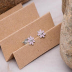 AMONROO® 925 Silver Jewellery for Women - 925 Sterling Silver Pink Daisy Enamel Stud Earrings, Floral Earrings, Daily Wear Jewellery | 925 Stamp, Warranty & Authenticity Certificate