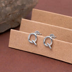 925 Sterling Silver Q Stud Earrings Minimalist Letter Q Earrings Tiny Modern Alphabet Jewelry Gift for Her