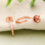 925 Sterling Silver Hexagon Hoop Earrings Rose Gold Geometric