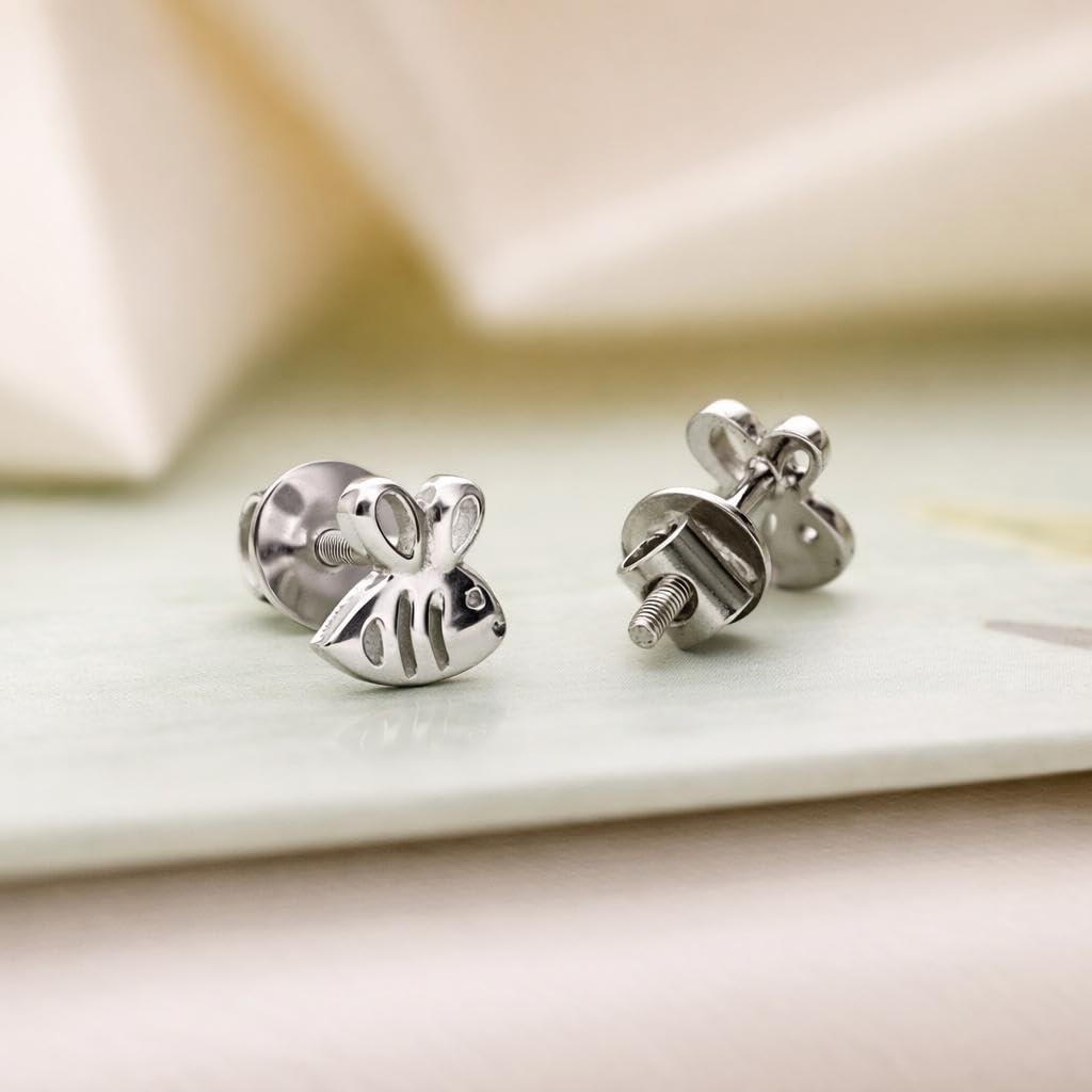 AMONROO® 925 Silver Jewellery for Women - 925 Sterling Silver Fish Stud Earrings, Animal Earrings, Ocean Design Daily Wear Jewellery | 925 Stamp, Warranty & Authenticity Certificate