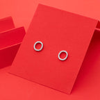 925 Sterling Silver O Initial Stud Earrings, Diamond Look Letter O Studs, Personalized Name Jewelry, Minimalist Gift for Her