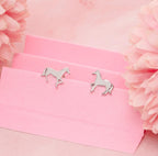 AMONROO® 925 Silver Jewellery for Women - 925 Sterling Silver Horse Stud Earrings, Horse Design Earrings, Equestrian Jewellery Gift | 925 Stamp, Warranty & Authenticity Certificate