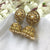 Golden Traditional Circle Flower With Jhumka Earrings