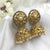 Golden Traditional Circle Flower With Jhumka Earrings