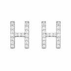 925 Sterling Silver H Stud Earrings CZ Letter H Initial Earrings Minimalist Alphabet Jewelry Gift for Her