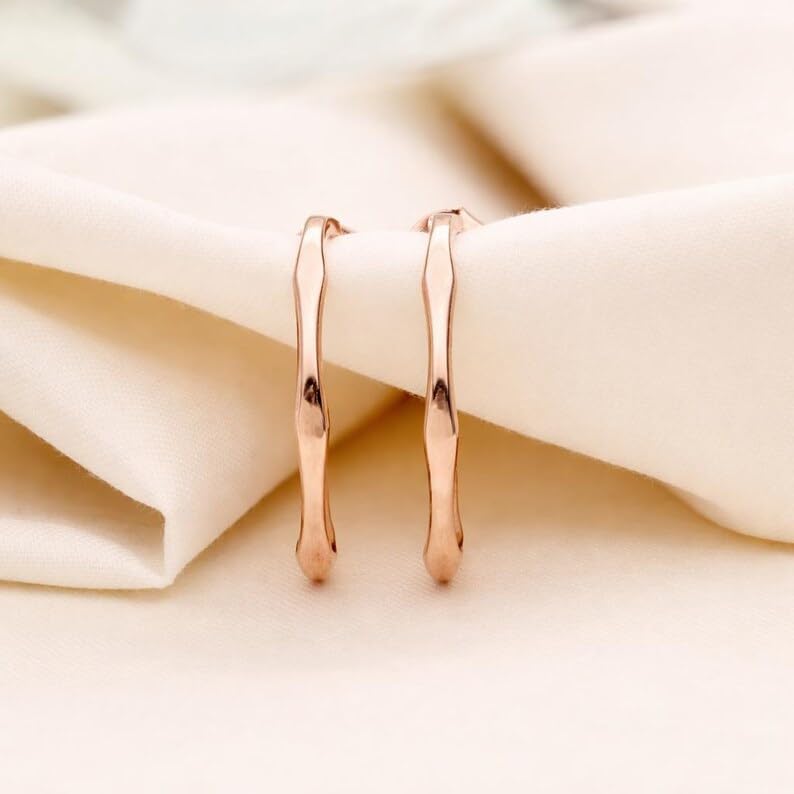 AMONROO® 925 Silver Jewellery for Women - 925 Sterling Silver Open Hoop Earrings, Minimalist Dainty Lightweight Earrings, 22 x 2 mm | 925 Stamp, Warranty & Authenticity Certificate