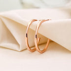 AMONROO® 925 Silver Jewellery for Women - 925 Sterling Silver Open Hoop Earrings, Minimalist Dainty Lightweight Earrings, 22 x 2 mm | 925 Stamp, Warranty & Authenticity Certificate