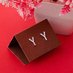 925 Sterling Silver Initial Y Stud Earrings, Dainty CZ Letter Y Earrings for Women, Small Alphabet Bling Jewelry, Personalized Gift