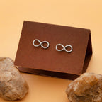 Handmade Sterling Silver Twisted Infinity Stud Earrings - Yellow Gold