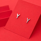 925 Sterling Silver Initial Y Stud Earrings, Dainty Letter Y Earrings for Women, Small Alphabet Earring Set, Personalized Jewelry Gift