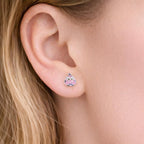 AMONROO® 925 Silver Jewellery for Women - 925 Sterling Silver Owl Purple Enamel Stud Earrings, Bird Earrings, Animal Jewellery | 925 Stamp, Warranty & Authenticity Certificate