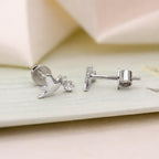 AMONROO® 925 Silver Jewellery for Women - 925 Sterling Silver CZ Bird Stud Earrings, Dove Design Earrings, Dainty Daily Wear Jewellery | 925 Stamp, Warranty & Authenticity Certificate