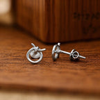 AMONROO® 925 Silver Jewellery for Women - 925 Sterling Silver Knot Stud Earrings, Minimalist Circle Earrings, Dainty Daily Wear Jewellery | 925 Stamp, Warranty & Authenticity Certificate