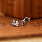 AMONROO® 925 Silver Jewellery for Women - 925 Sterling Silver Dog Paw Multicolour CZ Stud Earrings, Pet Jewellery Gift | 925 Stamp, Warranty & Authenticity Certificate