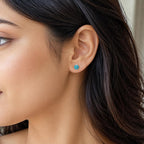 AMONROO® 925 Silver Jewellery for Women - 925 Sterling Silver Blue Ladybug Enamel Stud Earrings, Insect Jewellery, Gift for Women | 925 Stamp, Warranty & Authenticity Certificate