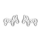 925 Sterling Silver Zebra Stud Earrings Safari Animal Jewelry