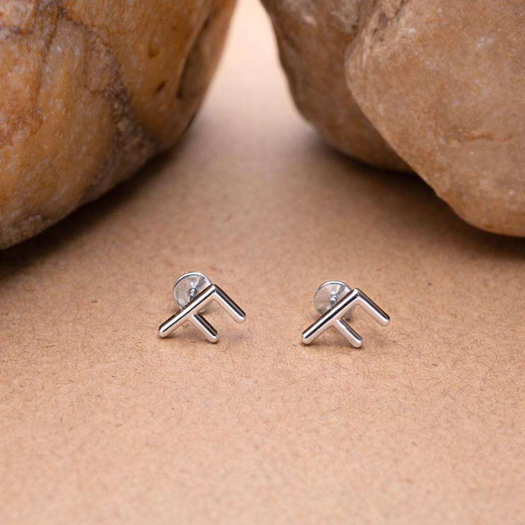 925 Sterling Silver Initial F Stud Earrings, Dainty Letter F Earrings for Women, Small Alphabet Earring Set, Personalized Jewelry Gift