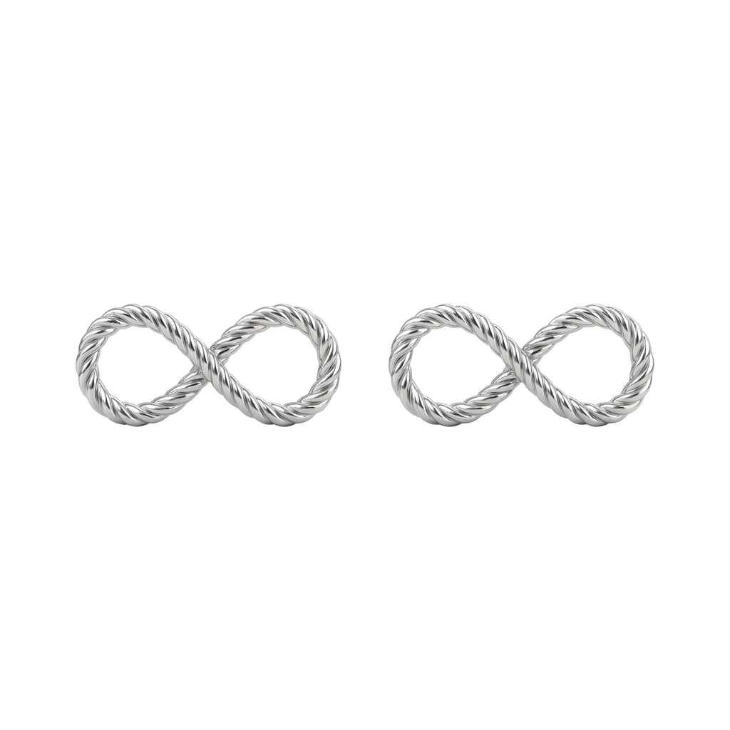 Handmade Sterling Silver Twisted Infinity Stud Earrings - Yellow Gold