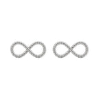 Handmade Sterling Silver Twisted Infinity Stud Earrings - Yellow Gold