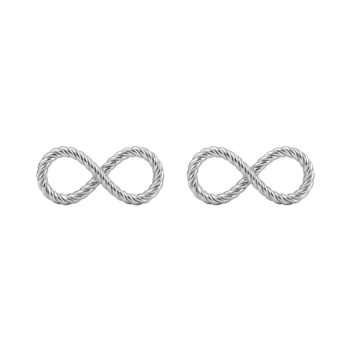 Handmade Sterling Silver Twisted Infinity Stud Earrings - Yellow Gold