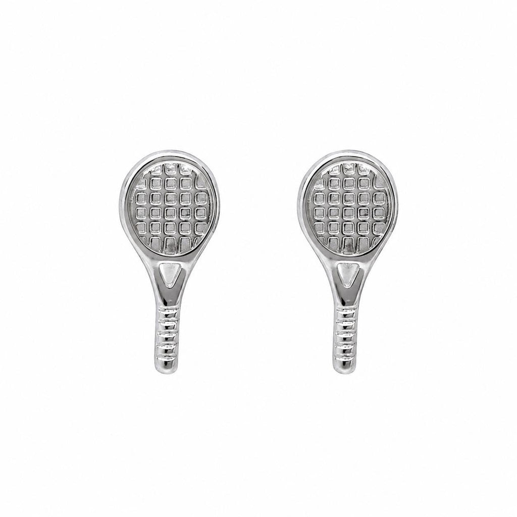 AMONROO® 925 Silver Jewellery for Women - 925 Sterling Silver Tennis Racket Stud Earrings, Sports Earrings, Tennis Lover Gift | 925 Stamp, Warranty & Authenticity Certificate