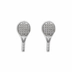 AMONROO® 925 Silver Jewellery for Women - 925 Sterling Silver Tennis Racket Stud Earrings, Sports Earrings, Tennis Lover Gift | 925 Stamp, Warranty & Authenticity Certificate