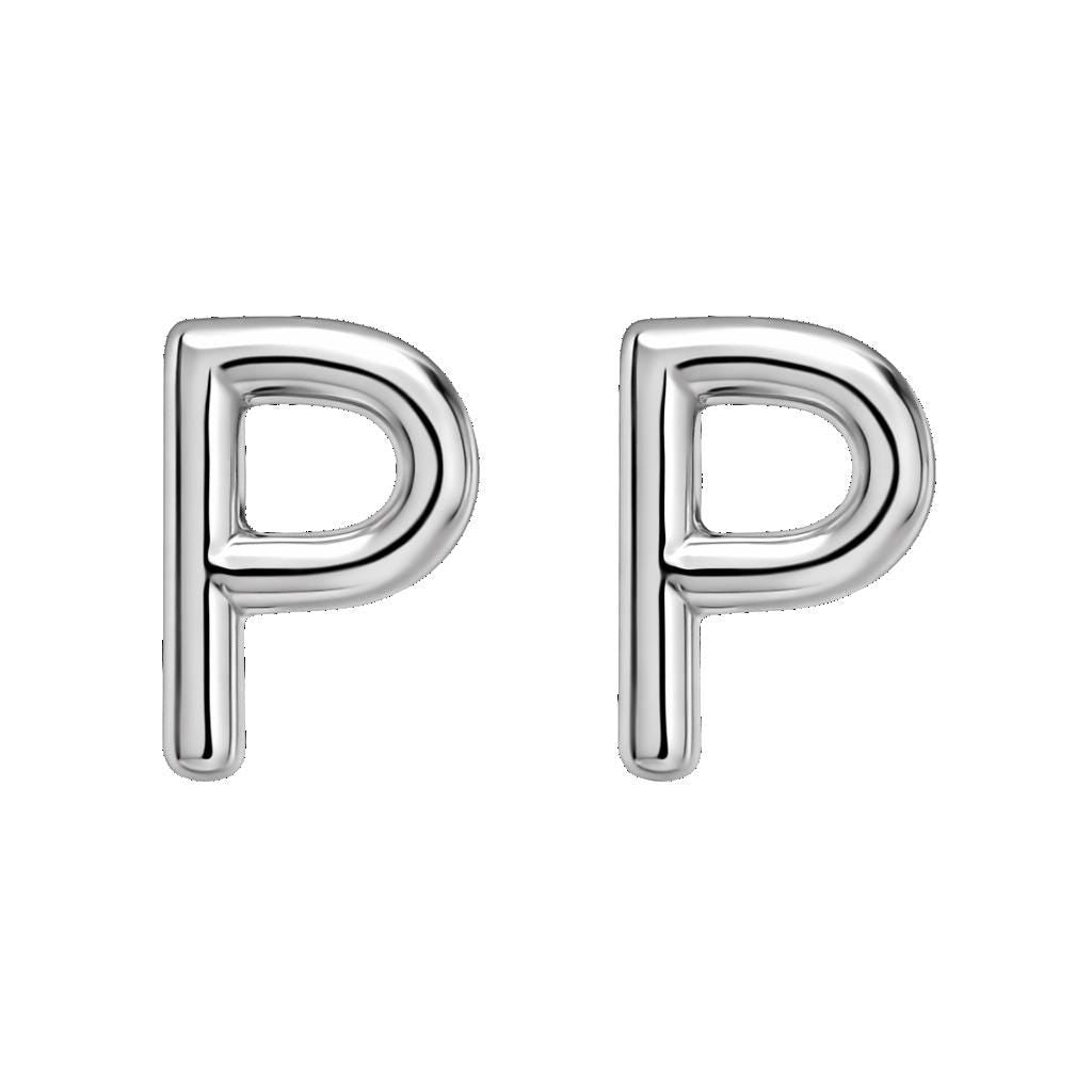 925 Sterling Silver Initial P Stud Earrings, Dainty Letter P Post Earrings for Women, Small Alphabet Earring Set, Personalized Jewelry Gift