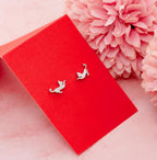 AMONROO® 925 Silver Jewellery for Women - 925 Sterling Silver Running Cat Stud Earrings, Cat Earrings, Animal Jewellery Gift | 925 Stamp, Warranty & Authenticity Certificate
