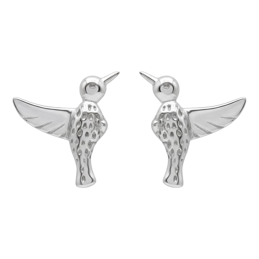AMONROO® 925 Silver Jewellery for Women - 925 Sterling Silver Hummingbird Stud Earrings, Bird Design Earrings, Nature Inspired Jewellery | 925 Stamp, Warranty & Authenticity Certificate