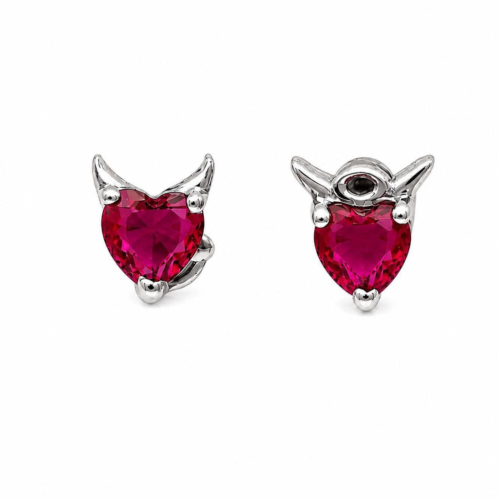 AMONROO® 925 Silver Jewellery for Women - 925 Sterling Silver Pink CZ Heart Stud Earrings, Heart Earrings, Dainty Romantic Jewellery | 925 Stamp, Warranty & Authenticity Certificate