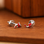AMONROO® 925 Silver Jewellery for Women - 925 Sterling Silver Red Dolphin Enamel Stud Earrings, Ocean Animal Jewellery, Gift for Women | 925 Stamp, Warranty & Authenticity Certificate