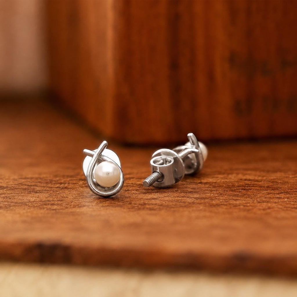 AMONROO® 925 Silver Jewellery for Women - 925 Sterling Silver Pearl Drop Stud Earrings, Pearl Earrings, Elegant Daily Wear Jewellery | 925 Stamp, Warranty & Authenticity Certificate