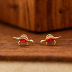 AMONROO® 925 Silver Jewellery for Women - Gold Finish 925 Sterling Silver Mini Dinosaur CZ Stud Earrings, Animal Jewellery | 925 Stamp, Warranty & Authenticity Certificate