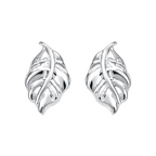 925 Sterling Silver Leaf Stud Earrings Nature Inspired Jewelry