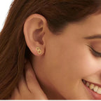 Handmade Sterling Silver Twisted Infinity Stud Earrings - Yellow Gold