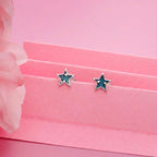 AMONROO® 925 Silver Jewellery for Women - 925 Sterling Silver Blue Star Enamel Stud Earrings, Star Earrings, Trendy Daily Wear Jewellery | 925 Stamp, Warranty & Authenticity Certificate