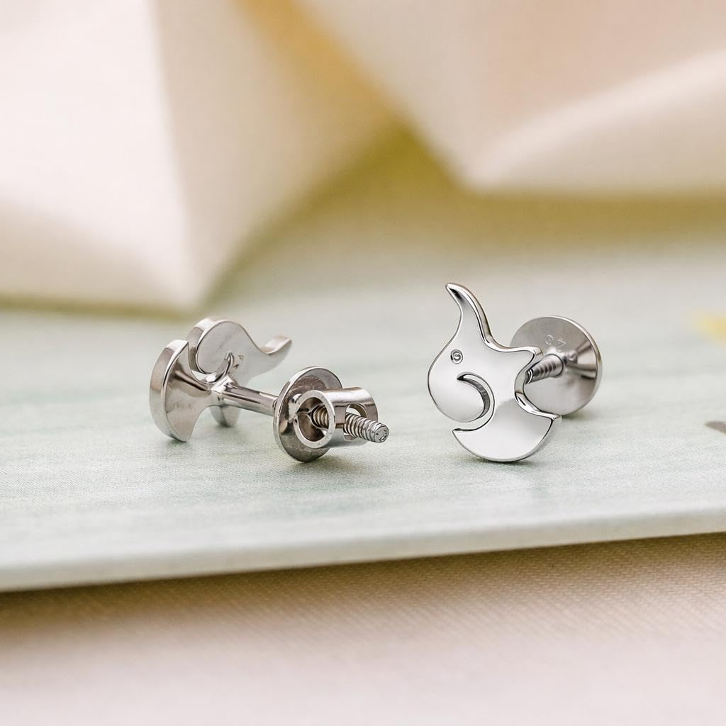 AMONROO® 925 Silver Jewellery for Women - 925 Sterling Silver Elephant Stud Earrings, Animal Earrings, Small Daily Wear Jewellery | 925 Stamp, Warranty & Authenticity Certificate