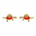 AMONROO® 925 Silver Jewellery for Women - Gold Finish 925 Sterling Silver Mini Dinosaur CZ Stud Earrings, Animal Jewellery | 925 Stamp, Warranty & Authenticity Certificate