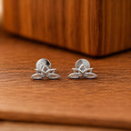 AMONROO® 925 Silver Jewellery for Women - 925 Sterling Silver Lotus Flower Stud Earrings, Minimalist Floral Earrings, Daily Wear Jewellery | 925 Stamp, Warranty & Authenticity Certificate