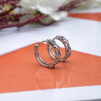AMONROO® 925 Silver Jewellery for Women - 925 Sterling Silver Vintage Floral Blue CZ Huggie Hoop Earrings, Dainty Daily Wear | 925 Stamp, Warranty & Authenticity Certificate